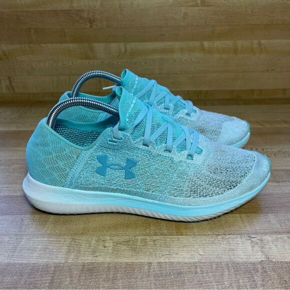Under Armour Womens Threadborne size 10.5 3000098-300 Blue Running Shoes Sneaker - Picture 1 of 7